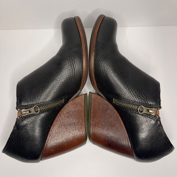 Kork-Ease Holmes Women Sz 8 Black Leather Zip Wedge Ankle Booties Shoes Comfort - Picture 7 of 9